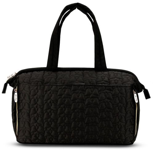 Little Story Quilted Diaper Bag W/ Shoulder Strap-Black