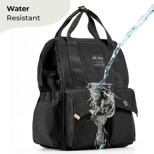 Little Story Elite Diaper Bag W/ Stroller Hooks & Changing Mat -Black