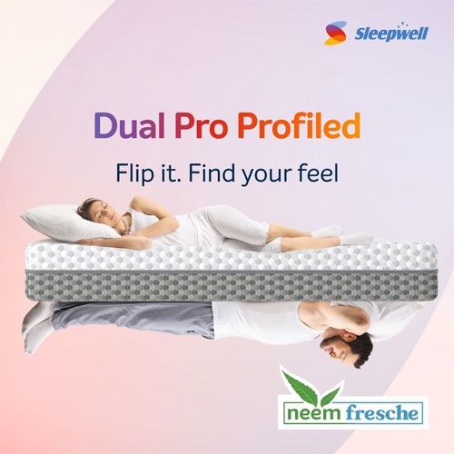 Dual Pro Triple Layered Anti Sag Foam King Mattress White -190x 180x 25 cm