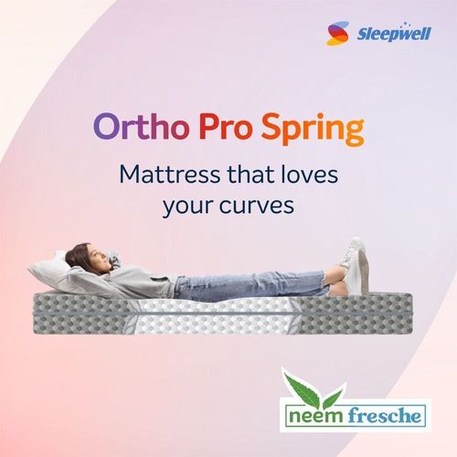 Ortho Pro Spring California King Bed Size Impressions Memory Foam Mattress With Airvent Technology And 3-Zone Pocket Spring White -200x 190x 30 cm