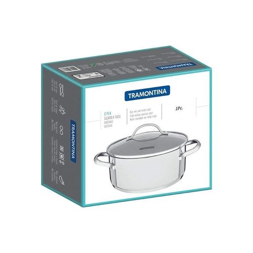 Tramontina Una 24cm 4.8L Stainless Steel Shallow Casserole with Tri-ply Bottom