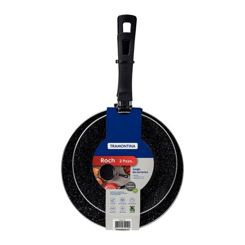Tramontina Chelsea 2 Pieces Red Aluminum Frying Pan Set with Interior and Exterior Starflon Max PFOA Free Nonstick Coating 20cm + 24cm