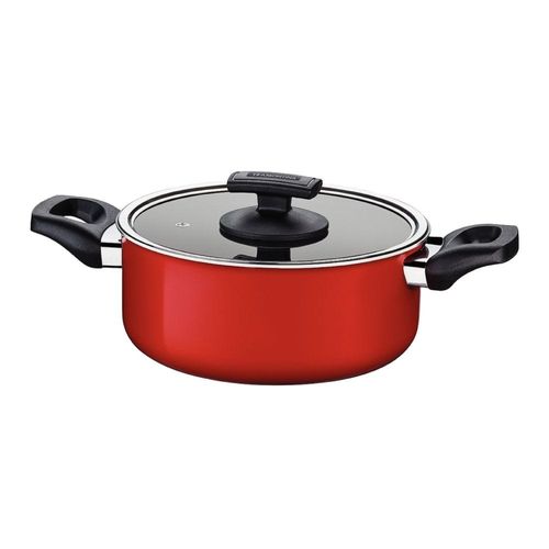 Tramontina Toronto 20cm 2.9L Red Aluminum Casserole with Interior and Exterior Starflon PFOA Free Nonstick Coating