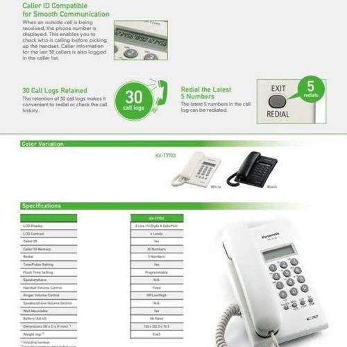 KX-T7703 Analog Proprietary Telephone White