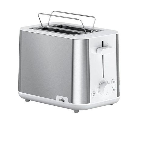 Braun Household Braun 2-slot Stainless Steel PurShine Toaster, Auto Off, 900 Watts, 8 Browning Settings, 4 Way Protection, Bun Warmer, Intelligent heat control, HT 1510 Black
