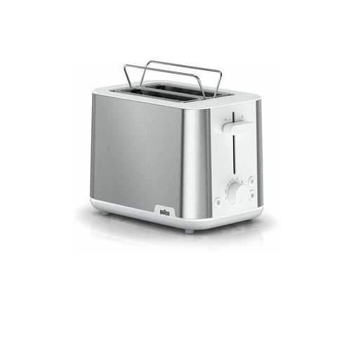 Braun Household Braun 2-slot Stainless Steel PurShine Toaster, Auto Off, 900 Watts, 8 Browning Settings, 4 Way Protection, Bun Warmer, Intelligent heat control, HT 1510 Black