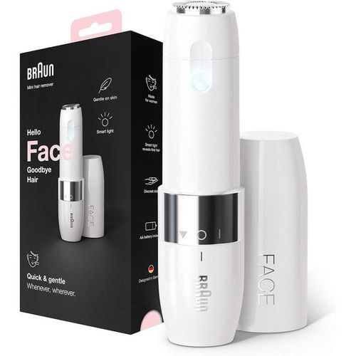 Braun FS1000, Face Mini Hair Remover with Smart Light, White