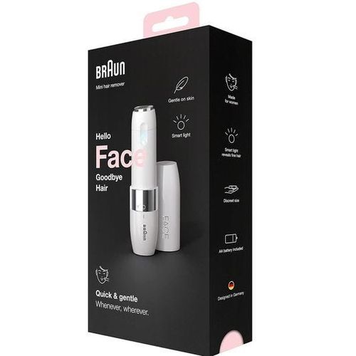 Braun FS1000, Face Mini Hair Remover with Smart Light, White