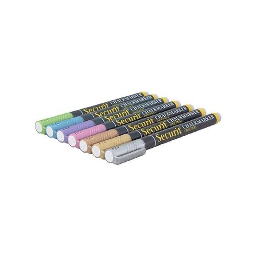 Securit Liquid Chalkmarker Metallic 1-2mm Nib Pink, Green, Blue, Violet, Copper, Gold & Silver Pack