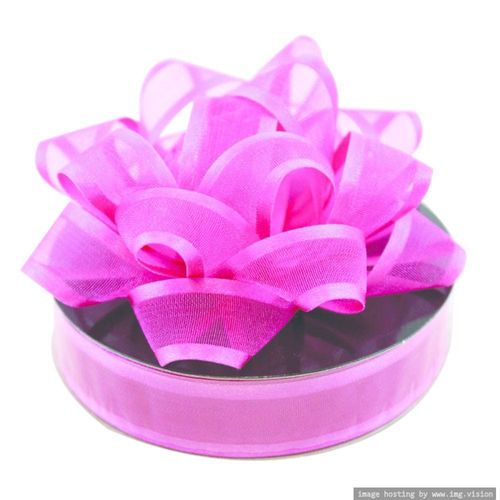 Wrap & Roll 5 inch Organza Bow With 15mm x 1.27 Meter Ribbon Fuchsia