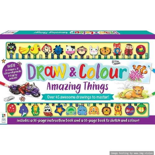 Hinkler Draw & Color Amazing Things 24 Pencil Set