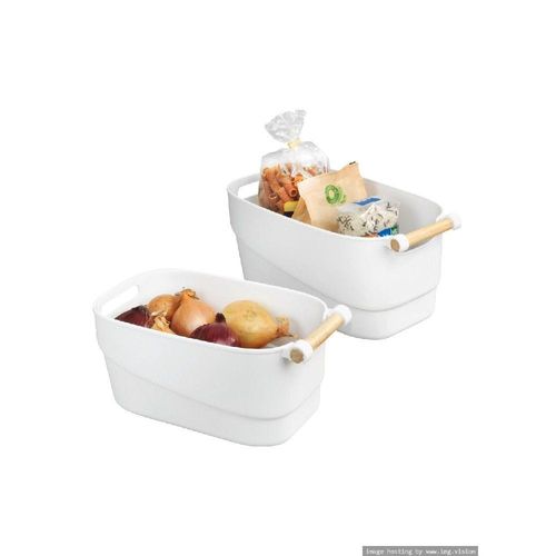 Wenko Organizer with Wooden Handle Medium White