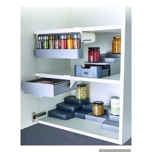 Joseph Joseph Cupboard Store Compact Tiered Organizer Grey
