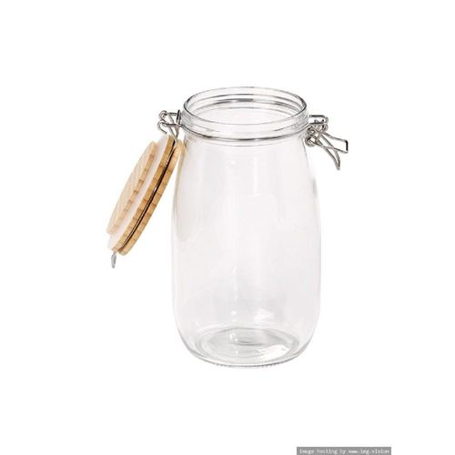 Tala 1.2 Liter Glass Jar with Bamboo Clip Top Lid Stainless Steel Clips & Clear Silicone Seals