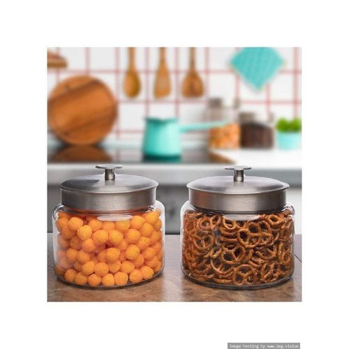Anchor Hocking 64oz Mini Montana Jar with Brushed Aluminium Metal Cover