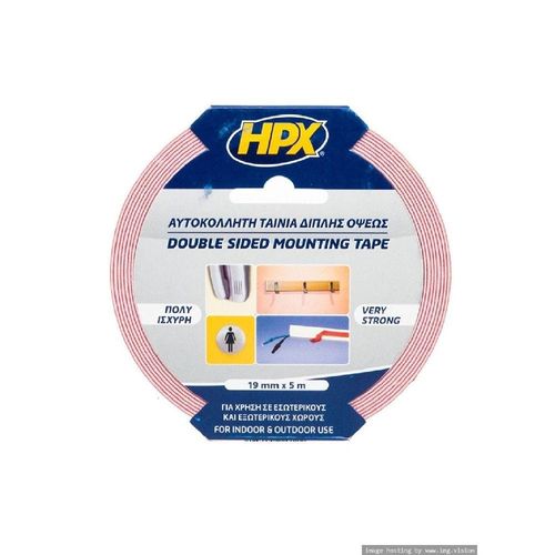 HPX Double Sided Mirror Mounting Tape White 19mm X 5m