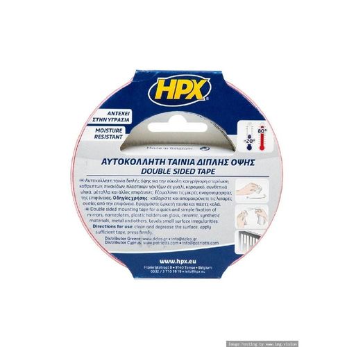 HPX Double Sided Mirror Mounting Tape White 19mm X 5m