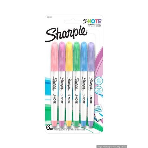 Sharpie S Note Creative Markers Chisel Tip Pack Of 6