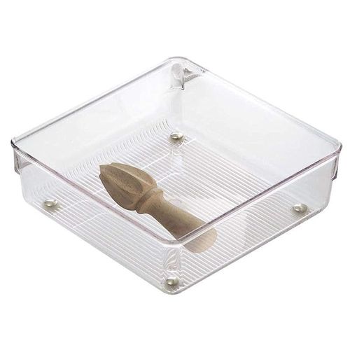 Interdesign 110782 Plastic Linus Drawer Organizer 6 X 6 X 2 Inch, Clear