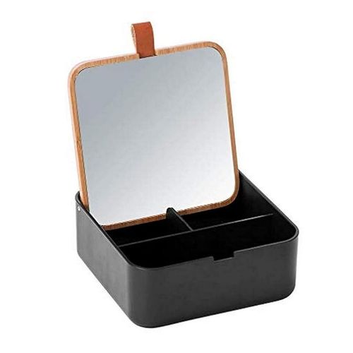 Wenko Organizer With Cosmetic Mirror Bovisa, Black
