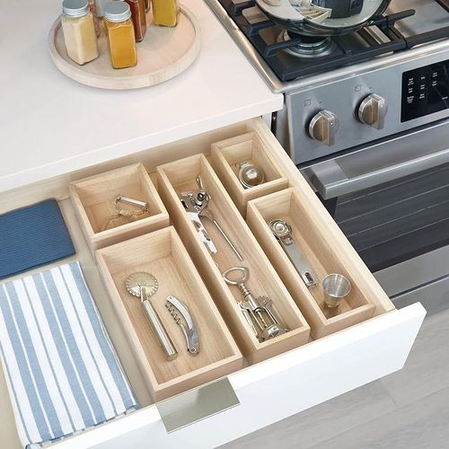 Interdesign Wood Drawer Organizer 5 x 5 x 2.5 inch