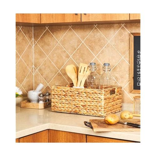 Water Hyacinth Bin with Handle, Medium, Natural