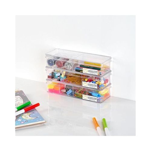 Transparent Box 2 Dividers Clear 20 x 7.2 x 4.1 cm