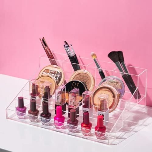Vanity Acrylic Beauty Holder Clear 31 x 21 x 12 cm