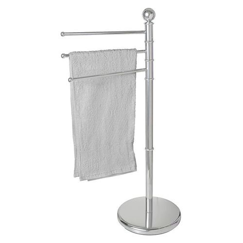 WENKO, Exclusive Towel And Clothes Stand, Stainless Steel, Free Standing Bathroom Drying Rack, Home Storage Solutions, 48.5x90x28.5cm, Chrome
