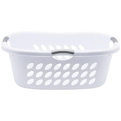 STERILITE Hip Hold Plastci, White with Titanium Handles WHT Laundry Basket, Pack of 1