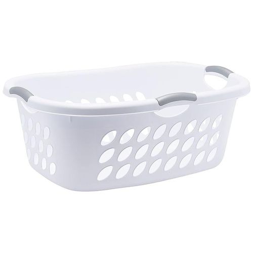STERILITE Hip Hold Plastci, White with Titanium Handles WHT Laundry Basket, Pack of 1