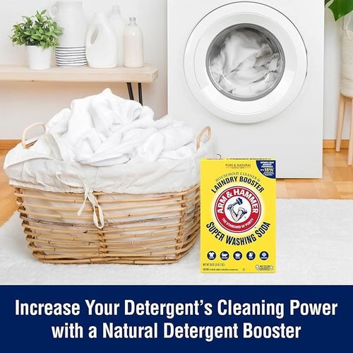 Arm &amp; Hammer &amp; Super Washing Soda Detergent Booster And Household Cleaner 55 Oz, Yellow, 3.43 Pound (Pack Of 1)