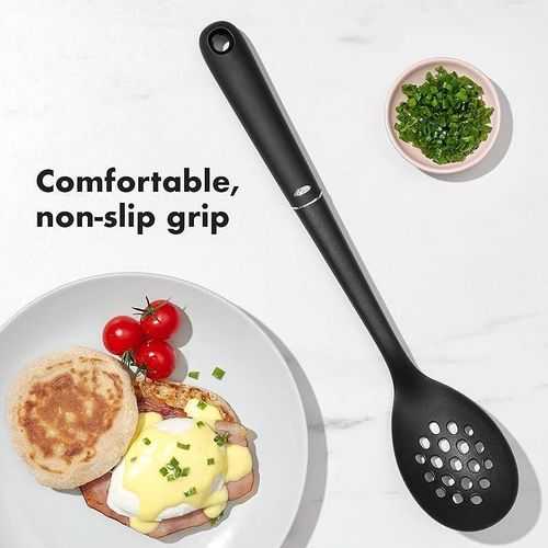 OXO Good Grips Nylon Slotted Spoon, Black, 3.7 x 6.2 x 37.6 cm