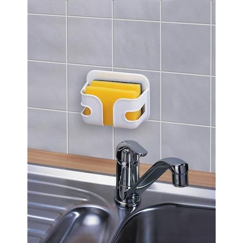 Wenko Sponge Holder With Scourer, White
