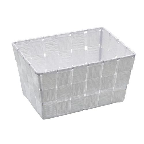 WENKO Storage basket Adria Mini Long White - bathroom basket, Polypropylene, 19 x 9 x 14 cm, White