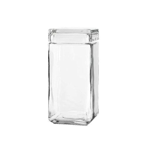 Anchor Hocking Stackable Glass Storage Jars with Glass Lid, 11 x 11 x 23.5 cm