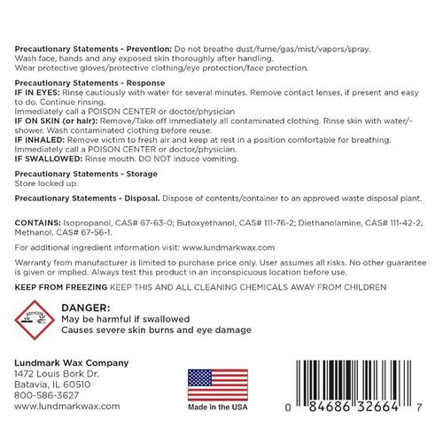 Lundmark Super Strip, Heavy-Duty Floor Stripper Concentrate Wax Remover, 1-Gallon, 3266G01-4