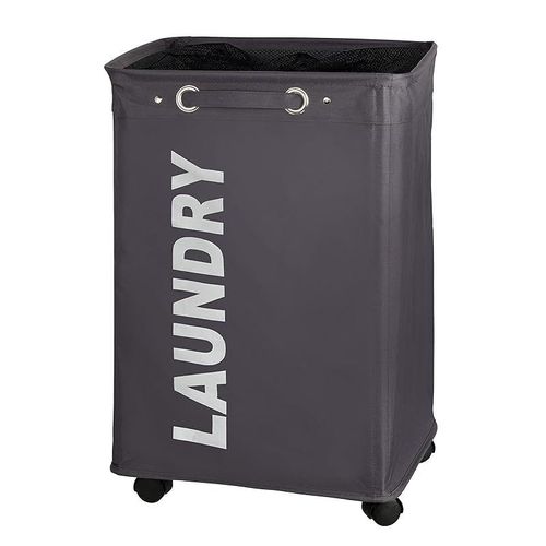 Wenko Laundry Bin Quadro Gray, Basket, 79 L, Dark Grey, 15.7 X 23.6 13 Inch