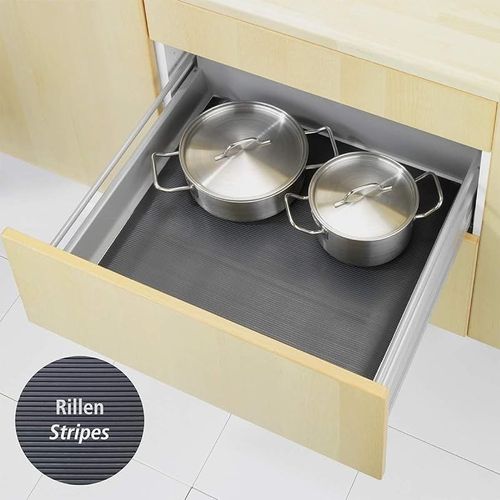 Wenko Anti-Slip Cupboards and Drawer Mat, 150 cm x 50 cm Size, Black