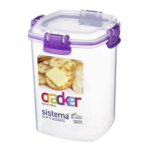 Sistema 61332 Klip It Accents Er Storage Container, 900 ml - Assorted Colours