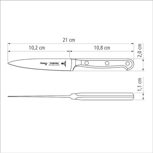 Tramontina Century 24010104 Kitchen Knife, 4-Inch Blade Length, Silver/Black