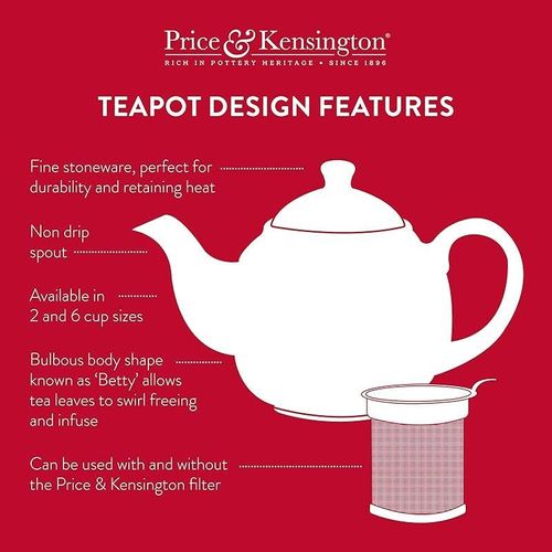 Price &amp; Kensington Matt Black 6 Cup Teapot