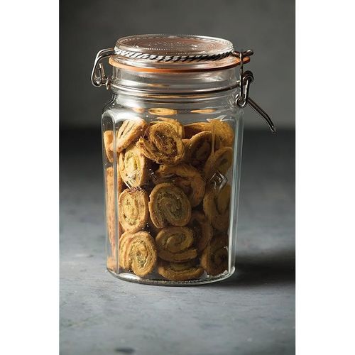 Kilner Glassware Facetted Clip Top Jar, Airtight Seal for Pickling, Preserving, and Storing, 33-1/2-Fluid Ounces