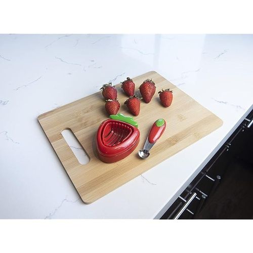 Joie Kitchen Gadgets 87312 Joie Strawberry Hull And Slice, Plastic, Red