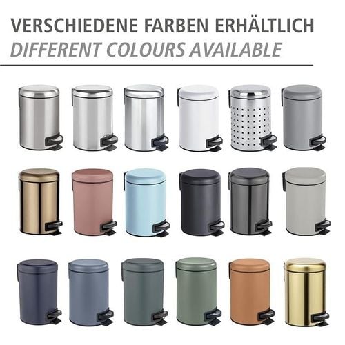 Wenko Leman Series Pedal Bin 3 Liter Capacity, Grey