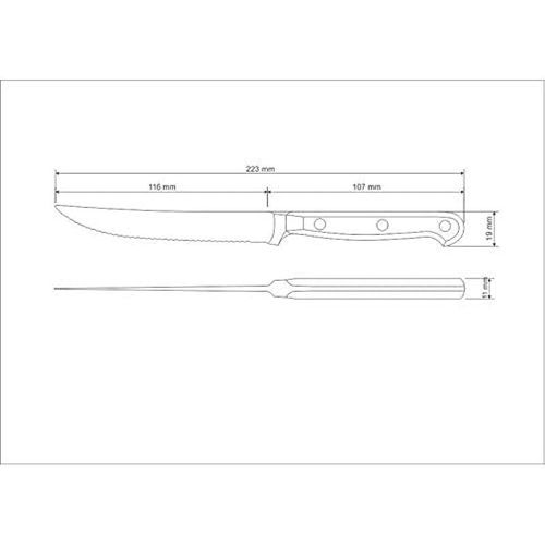 Tramontina Century 24004105 Steak Knife, 5-Inch Blade Length, Silver/Black