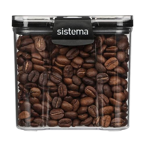 Sistema 51401ZS Ultra Square Canister, Tritan, Clear Black, 700 ml