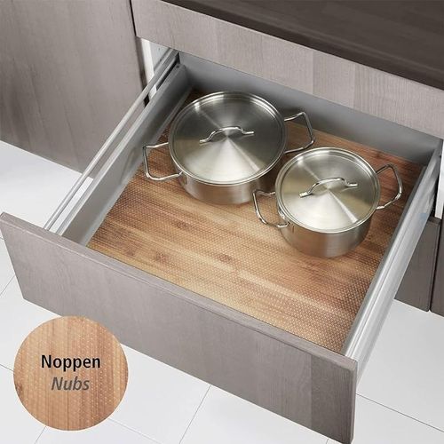 WENKO Slip Stop mat Bamboo - drawer mat, cuttable, Plastic (EVA), 50 x 150 cm, Multicoloured
