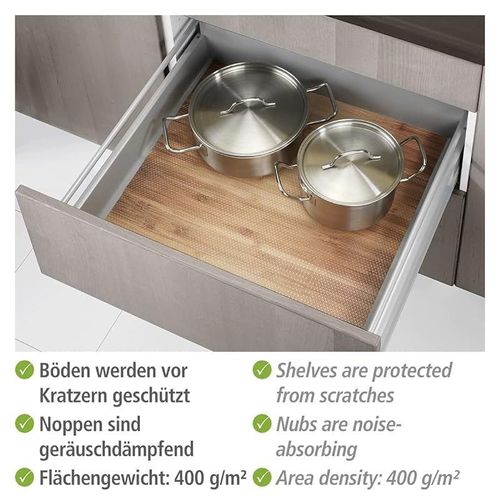 WENKO Slip Stop mat Bamboo - drawer mat, cuttable, Plastic (EVA), 50 x 150 cm, Multicoloured