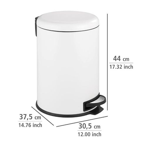 Wenko Pedal Bin Leman White Easy Close 20 Liter